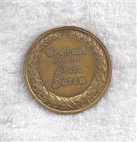 2016-0238.jpg; 2016-0238; Goldene Plakette der Stadt Düren, verliehen an Gottfried Rheindorf, 1934; Medaille